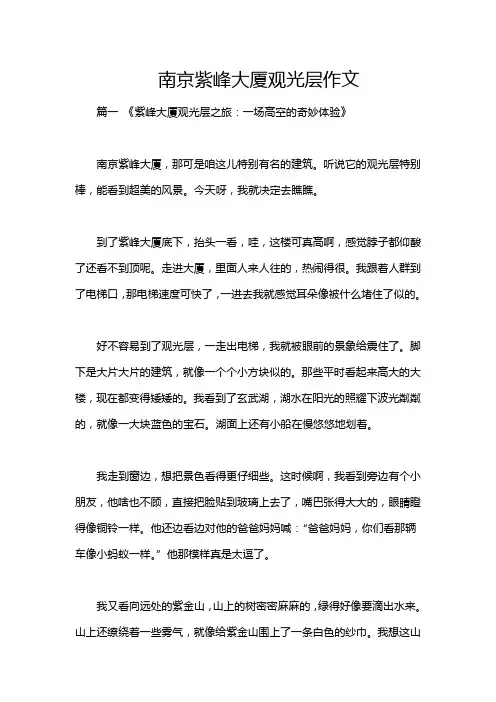 南京紫峰大厦观光层作文