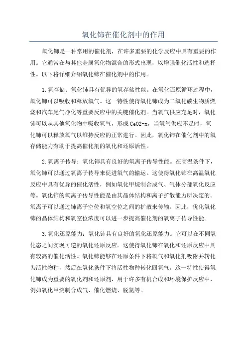 氧化铈在催化剂中的作用