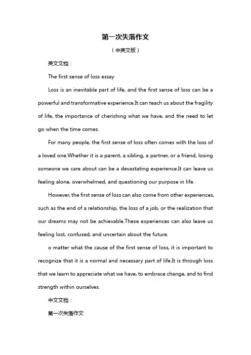 第一次失落作文