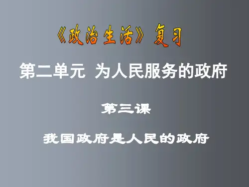 高考政治 一轮复习 我国政府是人民的政府课件