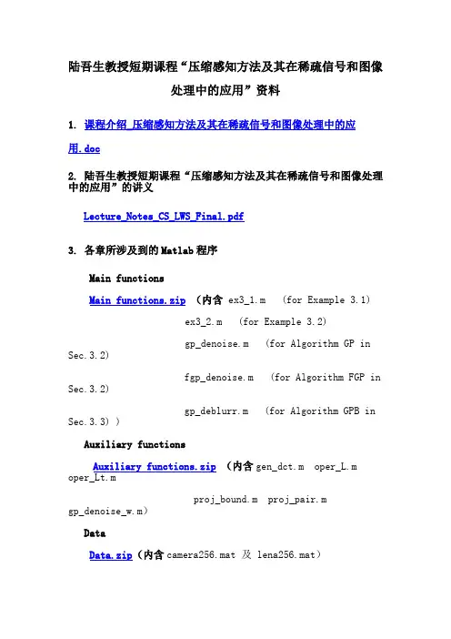 陆吾生-压缩感知方法及其在稀疏信号和图像处理中的应用