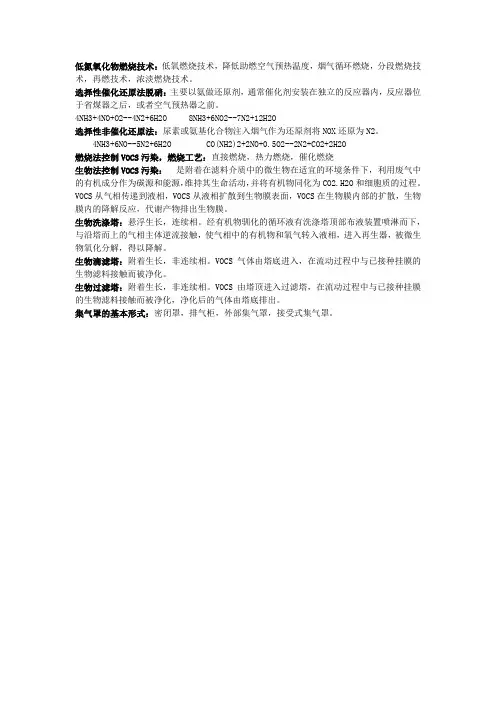 低氮氧化物燃烧技术