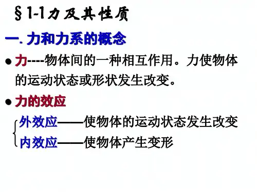 刚体的受力分析及其平衡规律