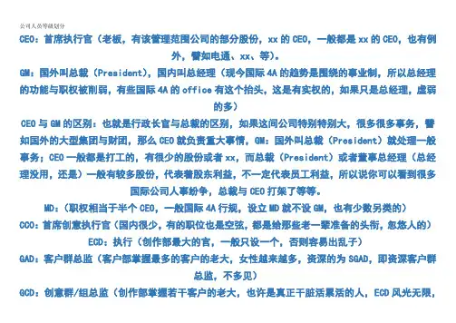 公司人员等级划分