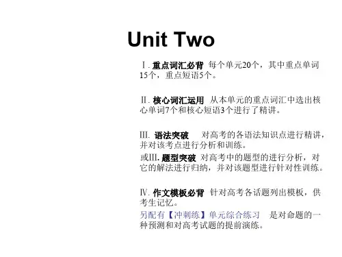 2019版高考英语(全国版)艺考生文化课冲刺课件：Unit Two(共24张PPT)
