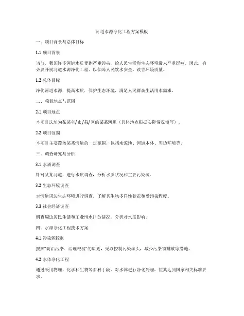 河道水源净化工程方案模板