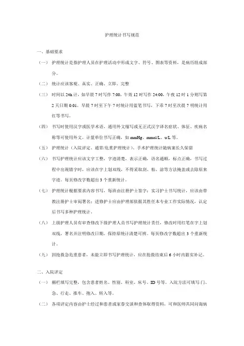 护理记录书写规范