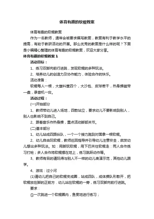 体育有趣的软棍教案
