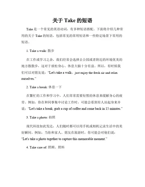 关于Take的短语