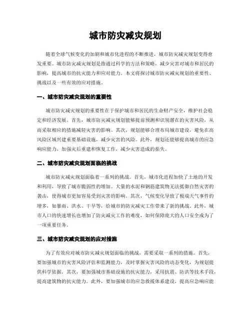 城市防灾减灾规划