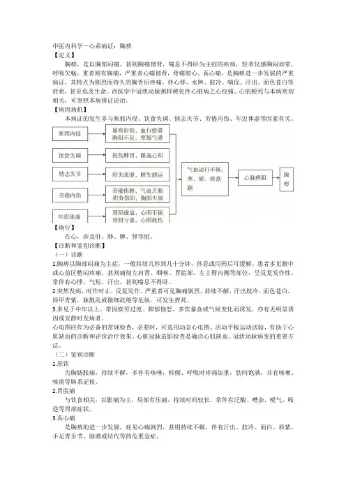 中医内科学——心系病证：胸痹