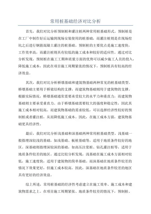 常用桩基础经济对比分析
