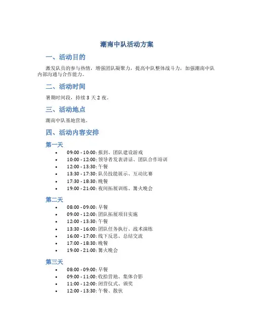 潮南中队活动方案