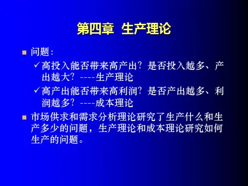 管理经济学第四章  生产分析