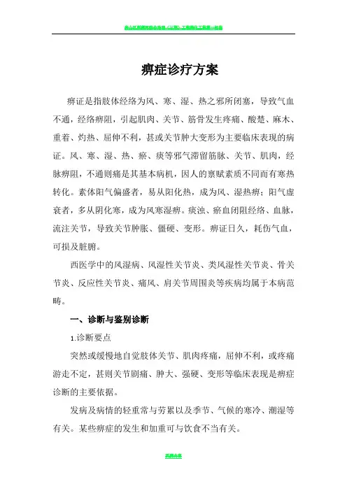 痹症诊疗方案