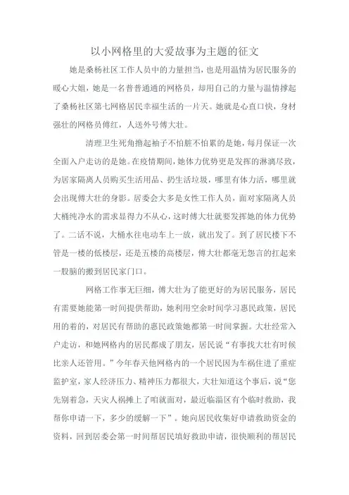 以小网格里的大爱故事为主题的征文
