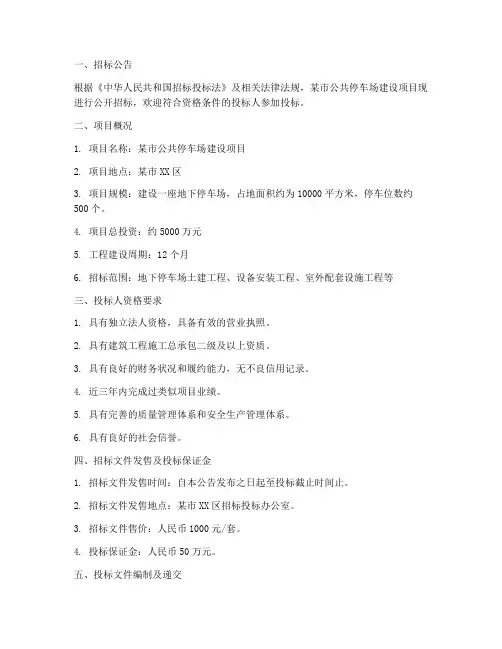 某某招标文件案例
