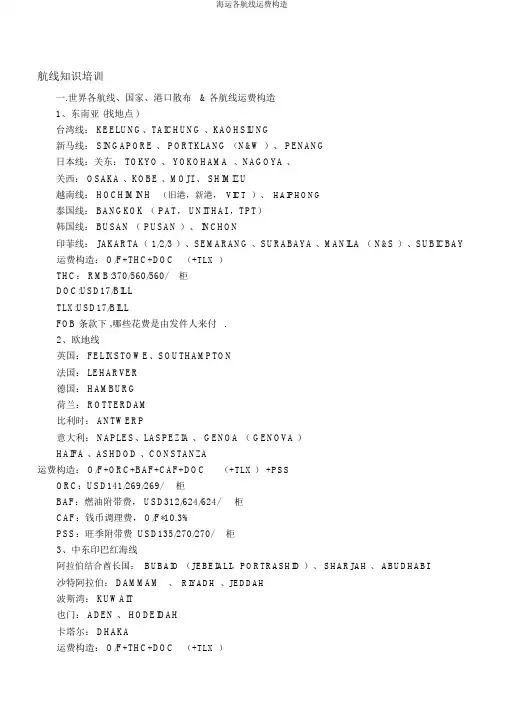 海运各航线运费结构