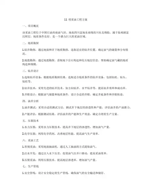 11项采油工程方案
