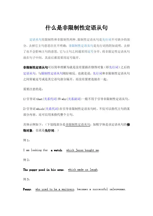 什么是非限制性定语从句