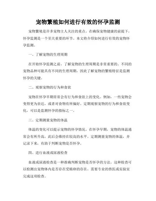 宠物繁殖如何进行有效的怀孕监测