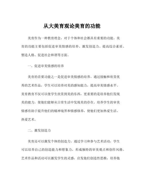 从大美育观论美育的功能