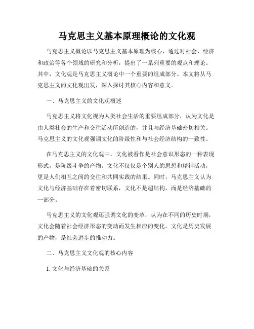 马克思主义基本原理概论的文化观