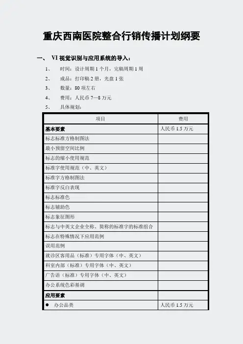 保健医疗-西南医院-IMC计划纲要