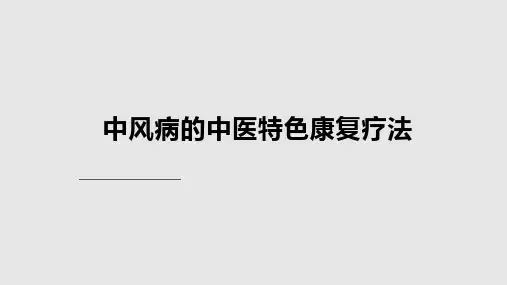 中风病的中医特色康复疗法PPT课件
