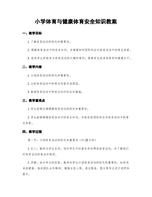 小学体育与健康体育安全知识教案