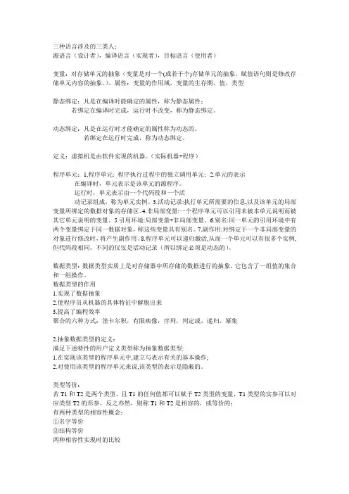 编译原理复习整理(电子科大版)