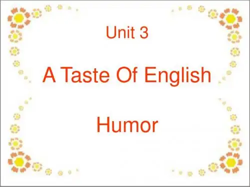 Unit3AtasteofEnglishhumour课件3