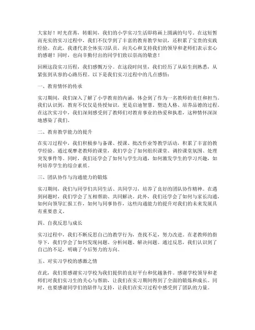 小学实习调查报告结束语