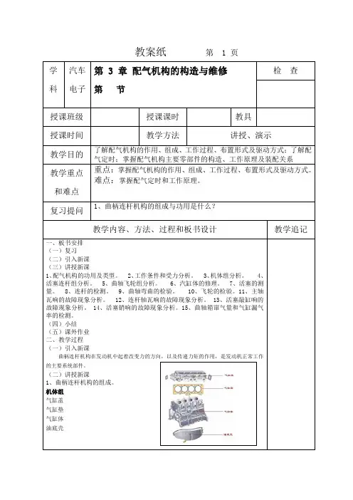 曲柄连杆机构的构造与维修