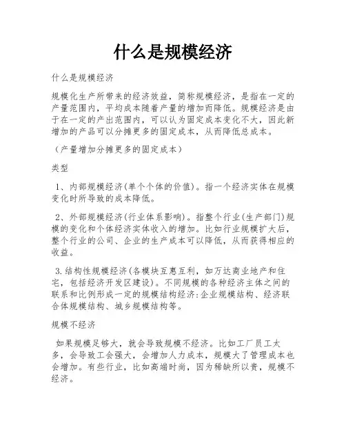 什么是规模经济 