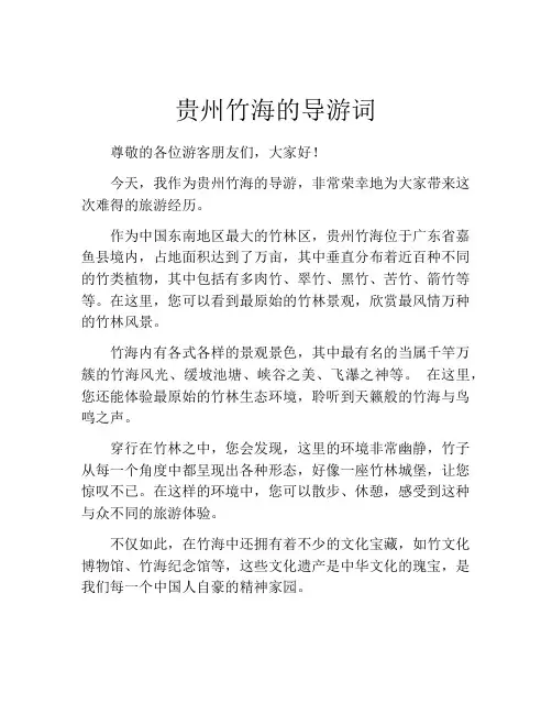 贵州竹海的导游词