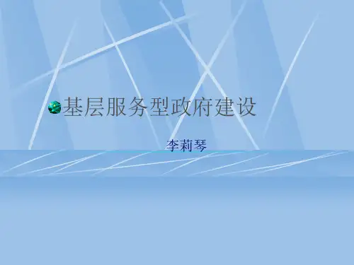 基层服务型政府建设
