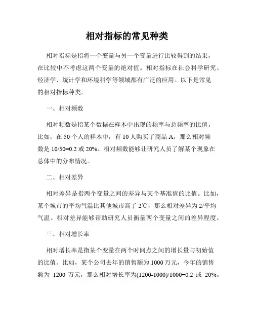 相对指标的常见种类