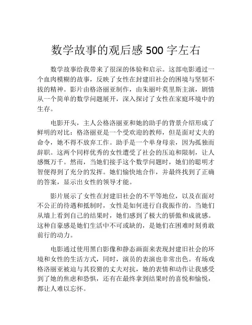 数学故事的观后感500字左右