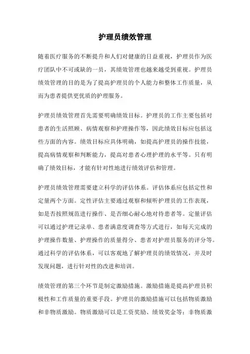 护理员绩效管理