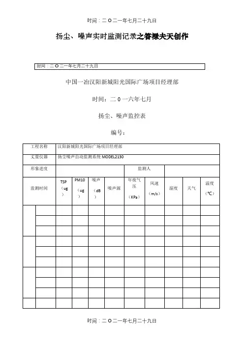 扬尘、噪声监测表