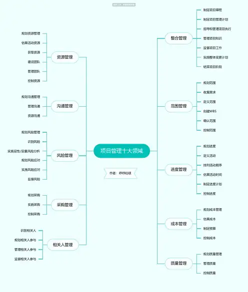 项目管理十大领域思维导图_简单清晰脑图分享-知犀