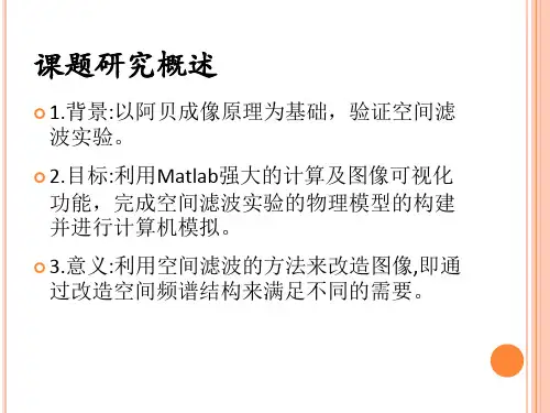 毕设答辩ppt阿贝成像及空间滤波的MATLAB仿真