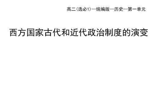 统编版高中历史选择性必修一第2课 西方国家古代和近代政治制度的演变课件