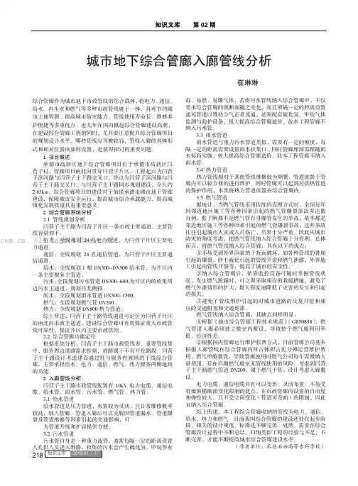 城市地下综合管廊入廊管线分析