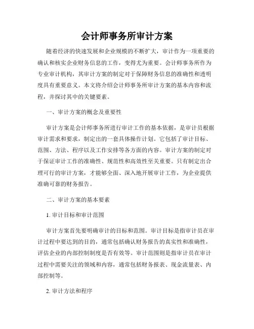 会计师事务所审计方案
