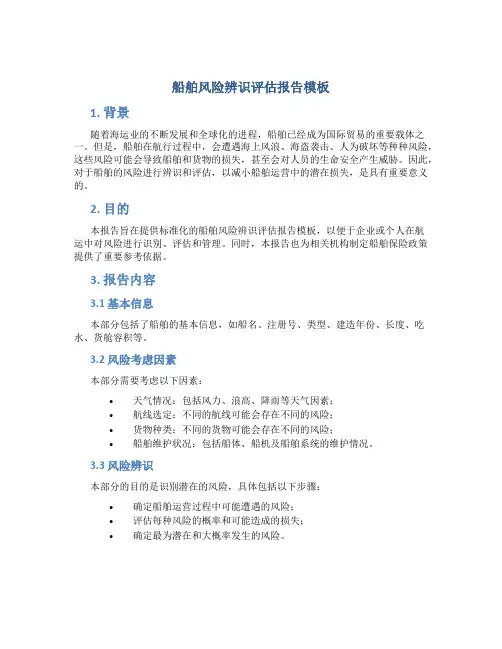 船舶风险辨识评估报告模板