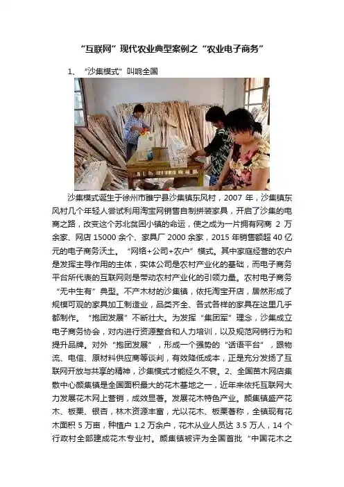 “互联网”现代农业典型案例之“农业电子商务”