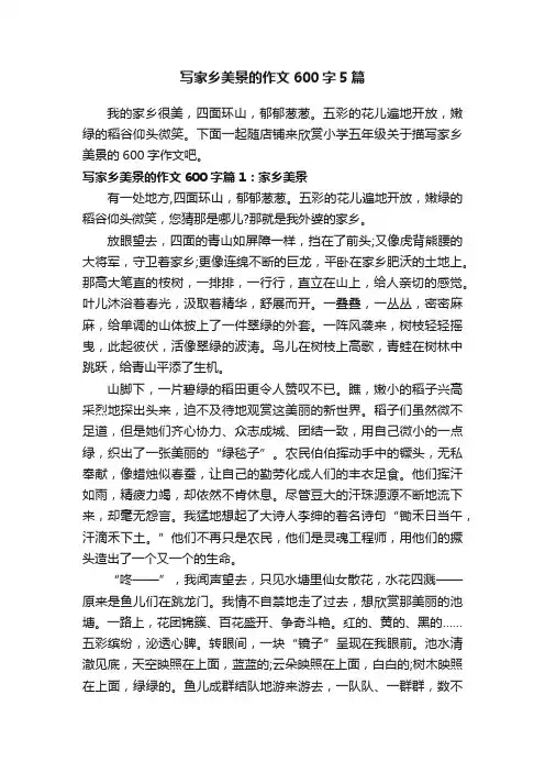 写家乡美景的作文600字5篇