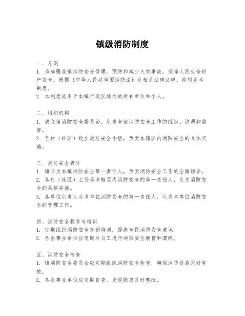 镇级消防制度
